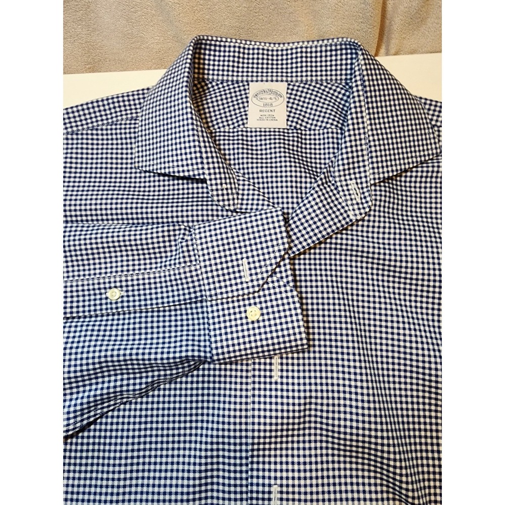 Brooks Brothers 1818 Dress Shirt 16 4/5 Regent Non Iron 100% Cotton Blue
